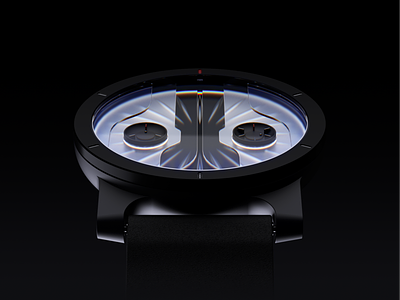 Watch Face Concept - Ray 3d app application branding clock concept design device fashion futuristic glass minimal os time ui watch watchface
