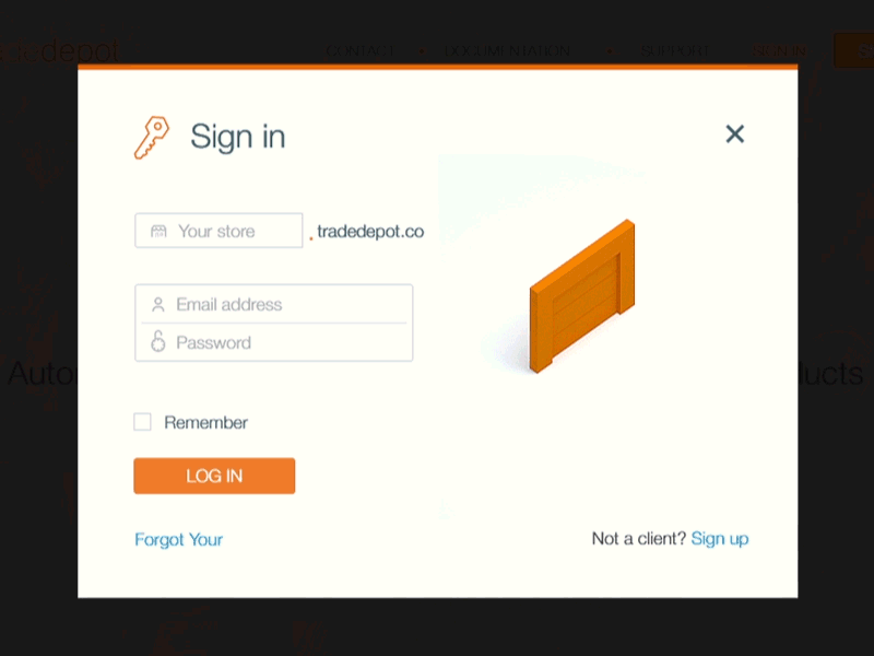 Sign in interface login password signin tradedepot ui user ux