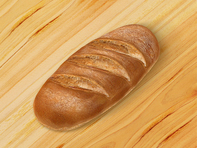 3D Rich Bread 3d bread color green illustration max mockup pack vray wood
