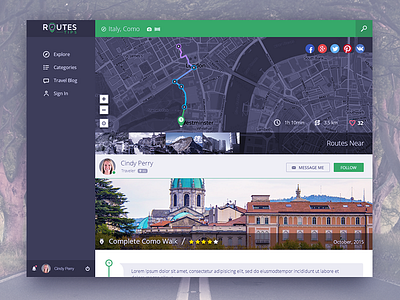 Routes Tips Concept v1 design map routes ui user inteface ux web