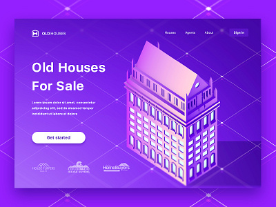 Old Houses For Sale Landing Page concept