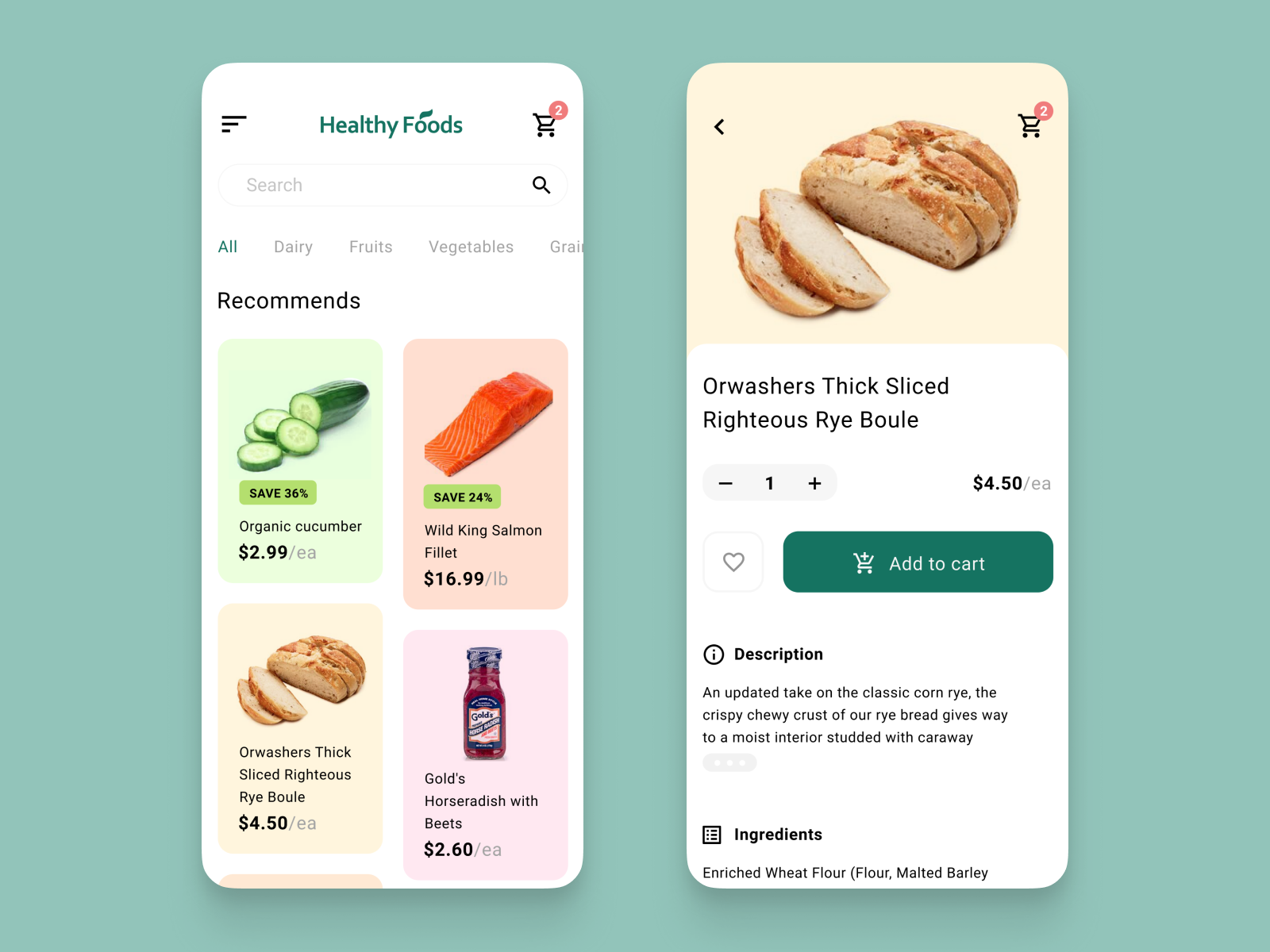 Healthy food online store by Rustem Sirazetdinov on Dribbble