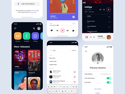 Music App - Updated app dark design interface ios ios app mobile music music app player radio ui ui design user inteface ux