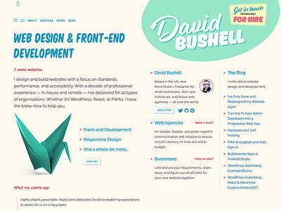 dbushell new design branding css design responsive responsive design typography web web design website