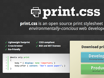 Print.css css print web development