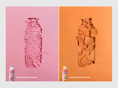 Active drink ad Papercut style advertising art direction brand design design drink illustration nature papercut papercutting print sculpture sculpture illustration