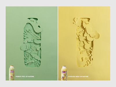 Active drink ad Papercut style advertising art direction brand design design drink illustration nature papercut papercutting print sculpture sculpture illustration typography