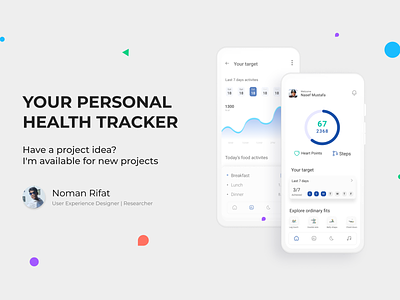 Personal Health Tracker - Mobile App UI Design