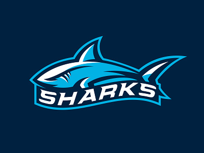 Shark Mascot Logo aggressive animal animal logo athletic blue branding design icon identity illustration logo mascot mascot logo minimalistic sea shark sport sports sports logo vector water