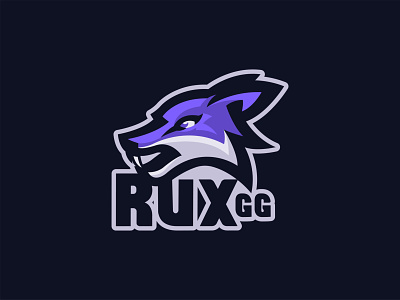 RUX GG angry animal art badge badge logo branding branding design design esport esportlogo fox fox logo fox mascot logo gaming illustration logo logo design mascot mascot logo sport team