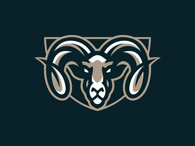 RAM AND SHIELD badge brand brand identity branding esports logo goat goat logo idenity illustration logo logotype mascot logo ram rams shield shield logo sports sports branding sports logo vector