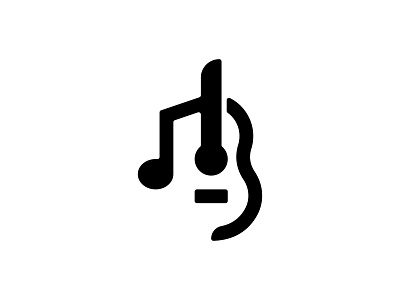 GUITAR + NOTE brand branding design emblem guitar icon identity illustration logo mark monogram music note symbol typogaphy ukraine vector лого логотип логотипы