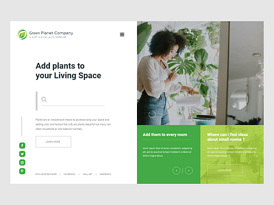Green Plant Company Landing Pages mockup ui ux design uidesign ux desgin ux design webdesign