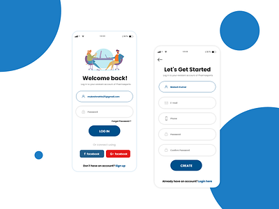 App login & Register page design ui ui ux design uidesign ux ux desgin ux design