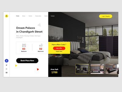 Room Booking Landing Page design