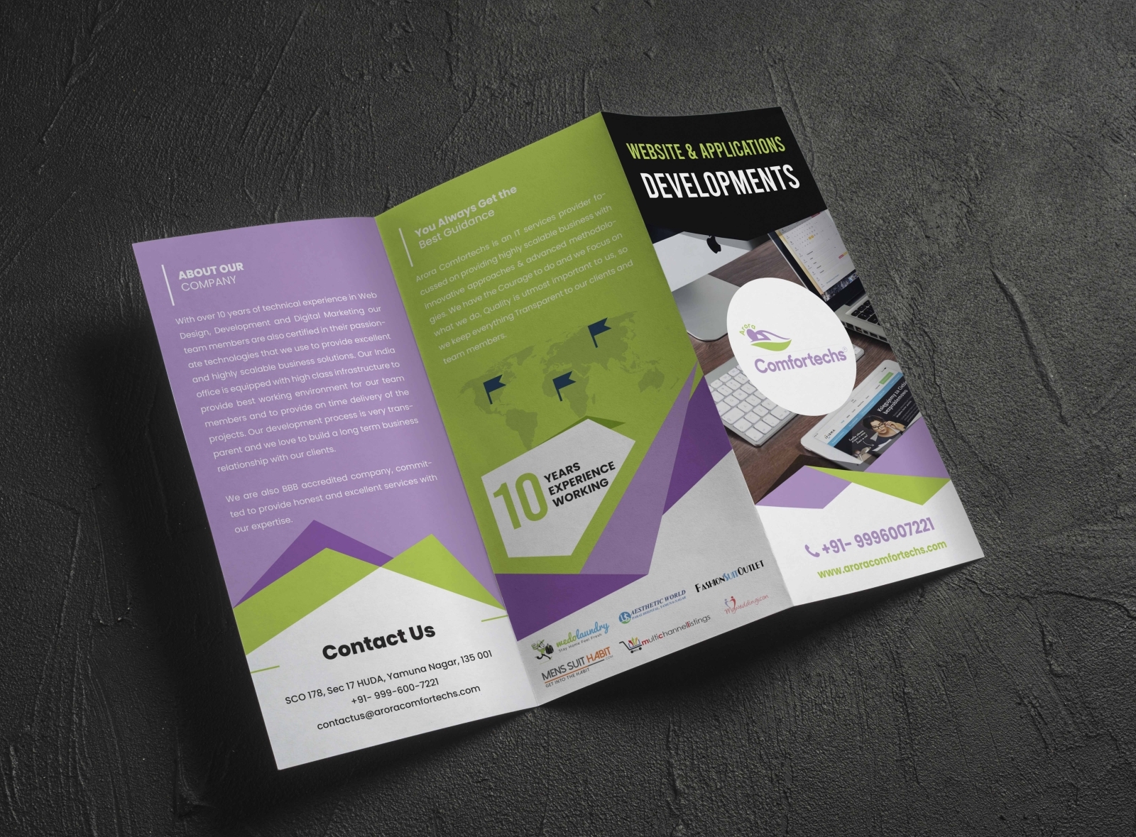 Trifold brochure design by Mukesh Mehta on Dribbble