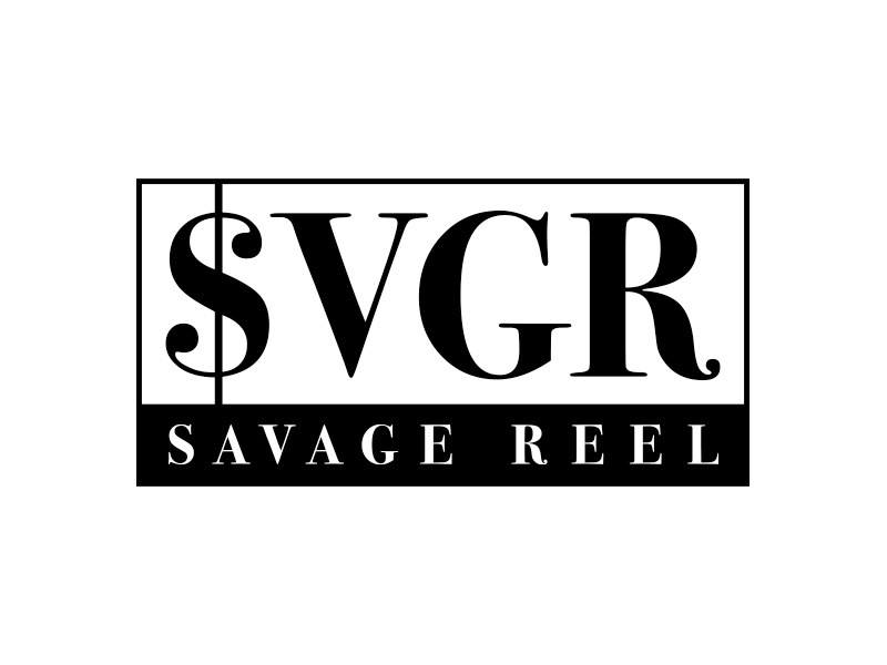 Savage Reel Logo bold branding dollar film logo negative space