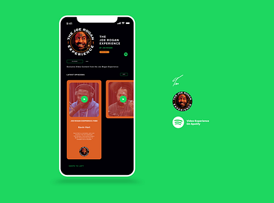 Spotify Video x Joe Rogan Experience adobexd app concept app design concept design dribbble illustration mobile mockup podcast re brand spotify vector web