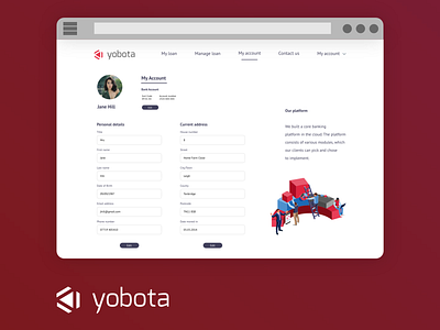 Yobota My Account Redesign