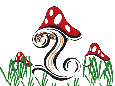 Letter i for #36daysoftype on Instagram letteri lettering shrooms toadstool typography