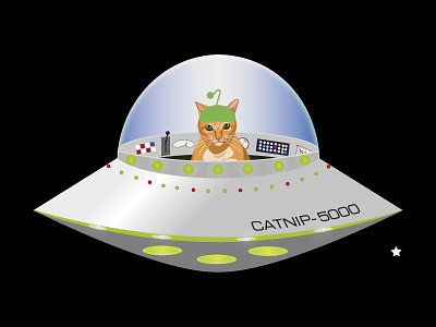 Alien Cat aliens cat illustrator kittens outerspace spaceships stickermule stickers tabby ufo vector vectorart vectorillustration