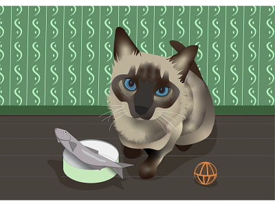 Willow the Kitten cats children gradient design graphicdesign green illustration kittens pattens pets rescue siamese vector vectorart