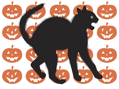 Scaredy Cat Letterpress Plate Design aiga aigaupstateny cat graphic design greetingcard halloween jackolantern letterpress print design printing