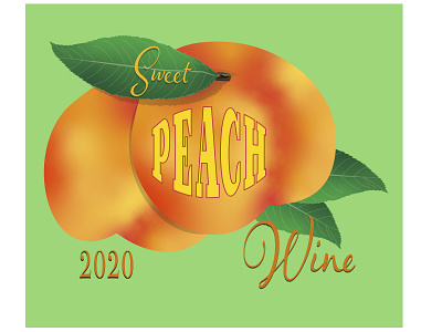 Peach Wine Label adobe illustrator aiga aiga upstate new york branding freelance fruit graphicdesign hire me illustration labeldesign peach product labeling typography vector illustration wine wine label design