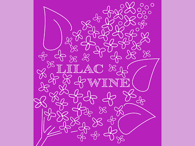Lilac wine label albany flowers graphicdesign hudsonvalley labeling lilacs outlines simplicity wine label wine label design winebottle winery