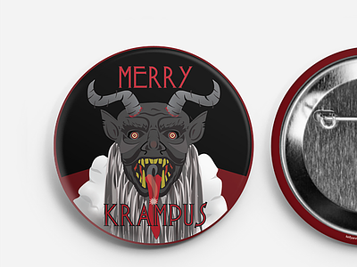 Krampus Buttons albanynewyork buttondesign christmas folklore gifts graphicdesign holiday illustrator krampus vector