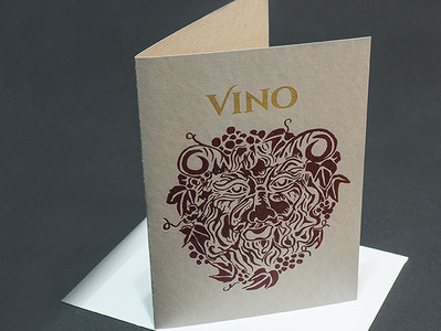 Vino Letterpress Greeting Card albany greeting cards labeling letterpress lino cut wine