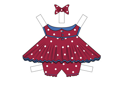 Red & White Dress children graphic design toys