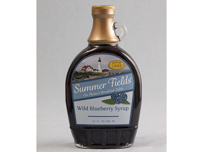 Summerfields Wild Blueberry Syrup albany branding graphic design labels marketing nautical packaging