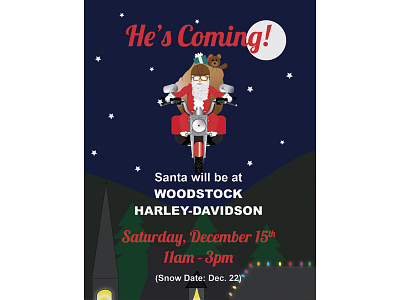 Woodstock Harley-Davidson Christmas christmas graphic design harley davidson posters santa claus woodstockharley