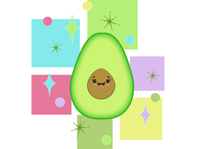 Avocado II avocado children emoji food graphic design illustration squishy vector art