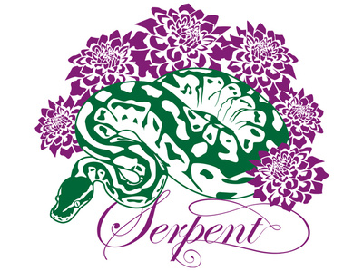 Serpent with different type albany floral art flowers graphic design illustration serpent snakes tattoo art tshirt design vector drawing