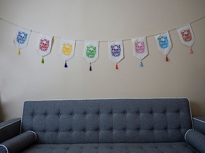 Day of the Dead Skull Flag Streamer