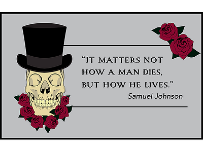 Skull Quote graphicdesign grateful dead illustrator inspirational quote roses skull tophat vectorart