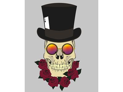 Still a Work in Progress grateful dead illustration skulls albany vectorart illustrator graphicdesign roses skull art madhatter skull
