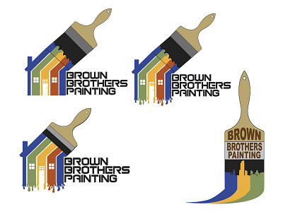 Brown Brothers Painting Logo adobeillustrator blue branding choices design graphicdesign green illustration logo orange paint paintbrush painters painting vector yellow