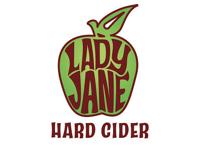 Lady Jane Hard Cider adobeillustrator alcohol apple branding cider creative graphicdesign green illustration labeling personallogo red vector