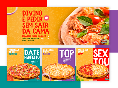 Redes sociais - Pizzaria colors design facebook instagram instagram post pizza social socialmedia