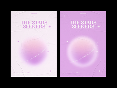 the star seekers - poster bts colors graphic design minimal poster purple txt typo