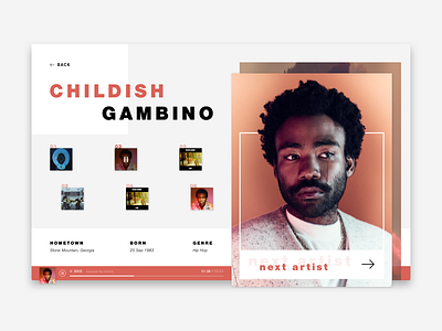 Artist Page - Childish Gambino by Sander Vroege on Dribbble