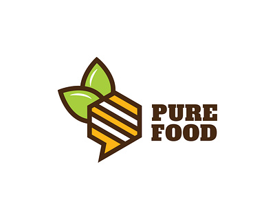 Pure food brand and identity branding honey logo icon illustration logo logodesign nuts logo