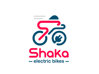 Shaka Electric Bike speed brand and identity branding logo logodesign vector illustration character art biker bike logo sport icon