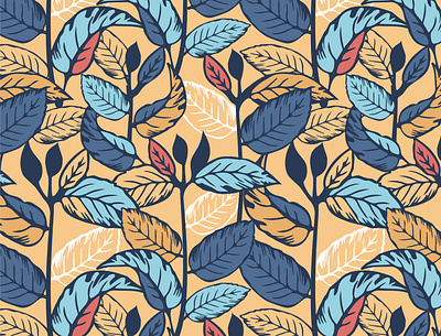 Mint Leaves Pattern art flat floral pattern illustration illustrator leaf pattern pattern a day pattern design surface pattern surfacedesign vector