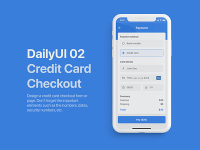 DailyUI 02 - Credit card checkout 02 credit card checkout dailyui mobile ui