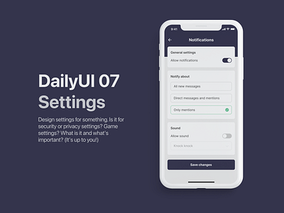 DailyUI 07 - Settings