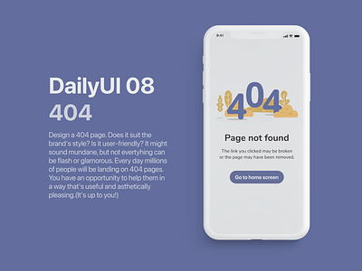 DailyUI 08 - 404 08 404 dailyui mobile ui